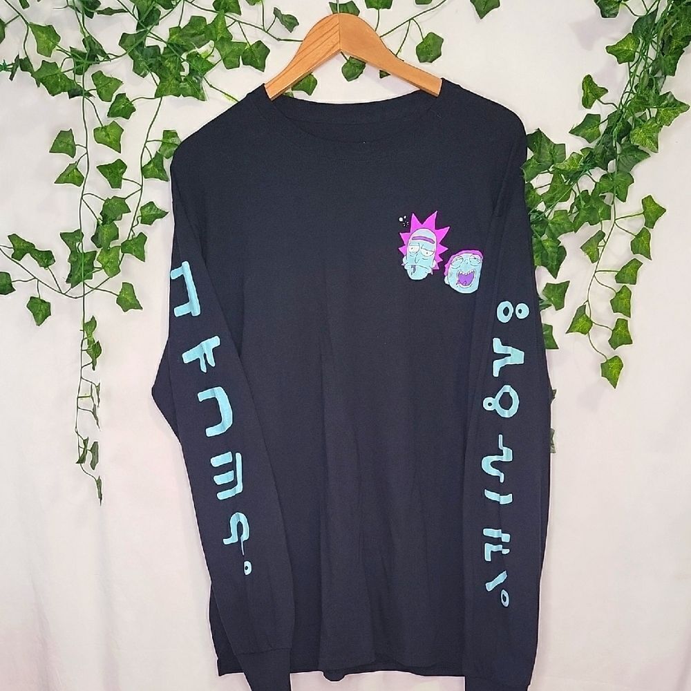 Rick and Morty. Black Long Sleeve Shirt. Size Large. Like New